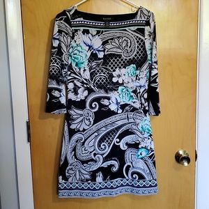 Blue and green accented mini dress